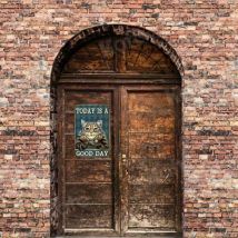 Erhellen Sie Ihren Raum: Vintage Metall Blechs child "Heute ist ein guter Tag"-8 "x 12" Katzen plakat für Wohn-und Badezimmer dekor