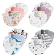 3Pcs/lot Baby Bibs Girls Boys Burp Cloth Cartoon Print Saliva Towels for Newborn Cotton Infant Bib Absorbent Toddler Accessories
