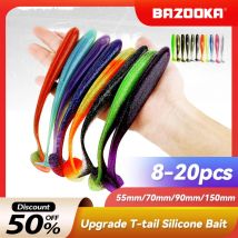 Bazooka Shad Worm Fishing Soft Lure Big Silicone 90 100mm Bait T Tail Easy Shiner Wobbler Swimbait
