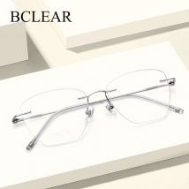 KLAR Ultraleicht Titan Randlose Männer Brille Rahmen Mode Brillen Myopie Rezept Rahmen Frauen Optische Auge Glas MY6019