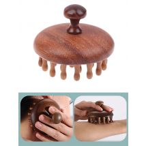 Natural Sandalwood Multi-Functional Head Massager Comb - Scalp Therapy Circular Tooth Guasha Scraping Body Massager