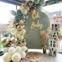 162 pezzi verde salvia baby shower palloncini ghirlanda metallo oro crema bianco boho opaco verde oliva palloncino arco per compleanno matrimonio De