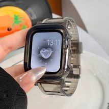 Per cinturino Apple Watch 44mm 40mm 45mm 41mm 42mm 38mm 49mm braccialetto in silicone trasparente serie iWatch 9 8 7 6 5 4 3 se custodia + cinturini