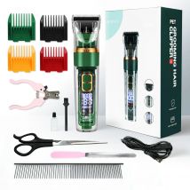 8-teiliges geräuscharmes Hunde-Scher- und Katzen-Trimmer-Set. Wiederaufladbare professionelle Haustierpflegeknipser für dicke Mäntel und Trimmen