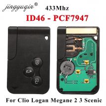 Smart Key Card per Renault Megane II Scenic II Grand Scenic 2003-2008 433mhz PCF7947 Chip ID46 3