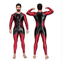 AMORESY Centurion Color-block Sport Tight-fitting Men long-sleeved Jumpsuit Spandex Swimsuit Swimwear