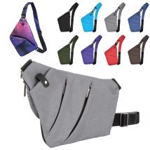 OSOCE Ultra cienki torba na ramię w klatce piersiowej męska Crossbody Sling Satchel Messenger dla 7.9 "iPad kolor szary czarny i srebrny