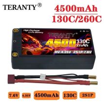 Upgradedl TERANTY 2S RC Lipo Akku 7,6V 4500mAh 130C kompatibel mit 1/10 Drift Car Fernbedienung Auto Hartschalenbatterie