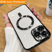Mode Magnet gehäuse für Magsafe für iPhone 16 15 14 13 12 11 Pro Max Plus Beschichtung klare weiche Silikon kabellose Lade abdeckung