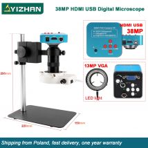 Yizhan 38MP/13MP Microscopio Digitale Per La Elettronica Riparazione HDMI/USB/VGA Microscopio Industriale Fotocamera 1-130X Obiettivo HA CONDOTTO LA Luce