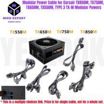 Cavo di alimentazione modulare TIPO 3 per Corsair TX850M TX750M TX650M TX550M PSU, GPU PCIe 8 pin 6 + 2, CPU 4 + 4, HDD SSD SATA, Molex IDE 4 pin