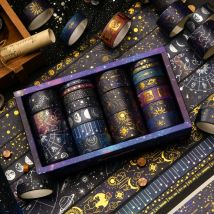 20 Rollen Vast Universe Washi Tape Set Galaxy Star Moon Gold Silber Stamping Selbstklebende Masking Tapes Dekoration Aufkleber A7603
