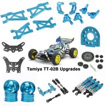Aluminum Alloy Shock Front Rear Uprights Steering Arms Wheels Tires for Tamiya TT-02B Chassis Upgrade Parts 1/10 Buggy Car