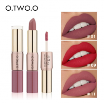 O.TWO.O 2 in 1 Matte Lippenstift Lipgloss Kosmetik Wasserdicht Pintalabios Batom Mate Lippen Make-up Rouge 12 Farben Lippenstift