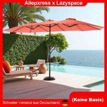 Ombrellone da esterno rettangolare Lazyspace, ombrellone triplo espandibile 178,35x105,12'' per giardini, spiagge, cortile, senza base