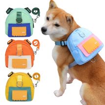Wasserdichter Haustier-Rucksack für Hunde, Welpentasche mit Geschirr und Halsband, Outdoor-Reise-Hundesnack-Rucksack, Zubehör für französische Bulldoggen