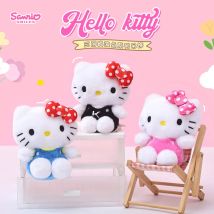 Genuine Sanrio Hello Kitty Cute Girl Keychain Car School bag Pendant Kids Plush Toys Keyring Plushier Birthday Thanksgiving Gift