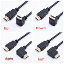 Short 90 degree Left Right UP Down angle HDMI-compatible Cable Double HDTV Line Male to Male M/M HD-cable Wire 0.5m