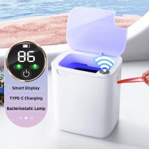 18/20L Smart Sensor Mülleimer Für Badezimmer Mit Display Typ-C Aufladen Automatische Abfallleimer Wc Papierkorb Smart hause