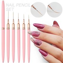 LULAA Nail Art Liner Brushes Painting Detail Nail Brushes for Nail Art Dotting Drawing and Long Lines Thin Details Fine Drawing