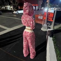 2025 Autumn and Winter New Cardigan Hooded Sweatshirt Loose Straight Leg Pants Set