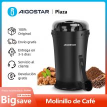 Molinillo de Café Eléctrico, Cuchilla de Acero Inoxidable, Capacidad 60 g, con Cepillo de Limpieza, Libre de BPA, 200 W