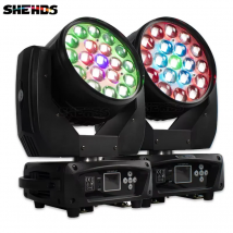 SHEHDS 2PCS Strahl + Waschen 19x15W RGBW Zoom Moving Head Beleuchtung für Disco KTV Party