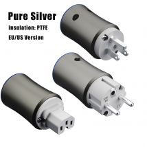 Gniazdo zasilania Monosaudio Pure Silver, srebro próby sterling, wtyczka zasilania AC, EU US IEC320, złącze zasilania elektrycznego Schucko