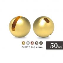 MUUNN 50pcs Tungsten Slotted Beads Fly Tying Materiale Trota Mosche Pesca Tungsten Beads 3.8-6.4mm Jig Hook Ball Strumento di pesca Fly Tying Beads Per Jig Ninfa esche Accessori Fly Tying Materiale