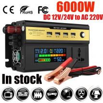 Peak 3000–6000 W Auto-Wechselrichter DC12/24 V auf AC 220 V Transformator mit USB-Universalsteckdose, Ladegerät, modifizierter Sinuswellen-Wechselrichter