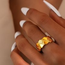 Edelstahl ringe minimalist ische geometrische rhombische offene Ring verstellbare Design Sinn Ring für Frauen Schmuck Geschenk Alltags kleidung