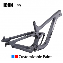 ICAN Premium P9 Vollcarbon-Federrahmen 27,5er 29er Boost MTB Mountain Gravel Bike Enduro Frameset mit 150 mm Federweg max