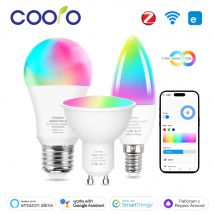 Bombilla LED inteligente WiFi Zigbee regulable E27 E14 GU10 RGBCW 2700-6500K lámpara LED tipo vela para aplicación Ewelink Alexa Google Home Yandex