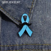 Blaues Band, pflegen Sie sich für die Gesundheit, Brosche, Emaille-Anstecknadeln, individuelle Broschen für die Gesundheitsbewusstsein für Männer, Pullover-Revers-Abzeichen, Schmuck, Geschenk für