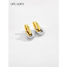 DPLAOPA 925 Sterling Silver Two Irregular Piercing Hoop Loops Thick Earrings 2024 Women Luxury Fashion Party Fine Gift Jewelry