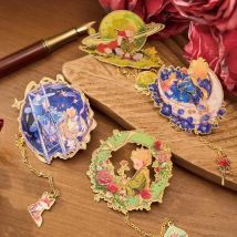 Prince and Rose 3D Bookmark Blessing Gift Metal Bookmark Metal Bookmark Starlight Star Island Collection