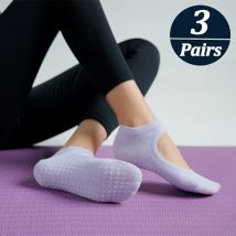 3Pairs Heißer Verkauf Frauen Backless Yoga Socken Silikon Non-Slip Indoor Dance Ballett Fitness Sport Socken Baumwolle Workout pilates Socke