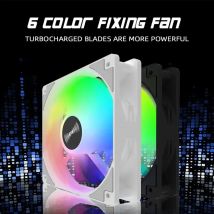 PC-Gehäuselüfter, 120 mm, 12 V, RGB, zyklischer Spiegel, Lichteffekt für Desktop-Computer, Wärmeableitung, bunt, innen und außen, leuchtend