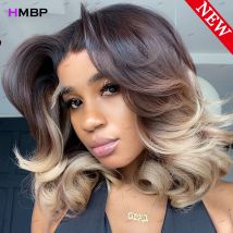 Ombre Colour 13×4 HD Lace Frontal Wig Body Wave Glueless Lace Wig Human Hair Ready To Go Preplucked Brazilian Hair For Women