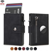 Portafogli da uomo in fibra di carbonio Rfid per Airtag Portafogli porta carte di credito mini slim di lusso per uomo Air Tag Tracker Borsa minimalista