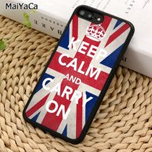 KEEP CALM AND CARRY ON Handyhülle mit britischer Flagge für iPhone 17 Air 16 15 14 plus 11 12 13 Pro Max coque Cover Shell