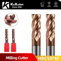 KaKarot HRC55 Frez palcowy z węglików spiekanych 1 2 4 5 6 8 10 12mm 4-ostrzowy frez do cięcia żelaza Frez CNC do obróbki końcówek