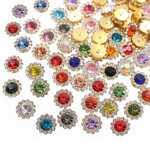 8mm-12mm Sonnenblumen Nähen Klaue Strass Kristalle Glas Perlen Knöpfe Steine Nähen Auf Strass für Kleidung Nähen zubehör