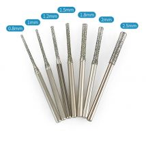 5 pz 0.8/1/1.2/1.5/1.8/2/2.5mm Punte da trapano rivestite diamantate con gambo da 2.35mm Vetro Giada Ambra Gioielli Punta da trapano diamantata in vetro