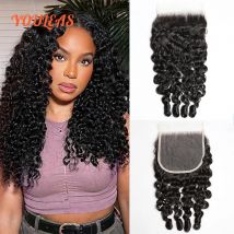 Burmese Curly 5x5 HD Lace Closure Human Hair 5x5 Invisible HD Lace Closure Water Wave Spiral Ends Human Hair For Women