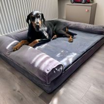 XXXL grande letto per cani calmante divano ortopedico in memory foam divano copertura impermeabile rimovibile tappetino in peluche per cani di piccola taglia media grande