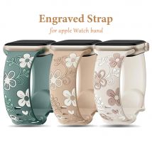 Grawerowany pasek do Apple Watch Band 45mm 44mm 42mm 41 40 49 46mm Silikonowa bransoletka Correa iWatch Series 11 10 9 8 7 SE Ultra2 3