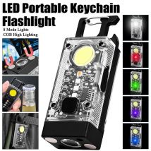 Cob Key chain Arbeits scheinwerfer mit wiederauf ladbarer solar betriebener 9-Modus-Magnetbasis mit doppelter Lichtquelle für Camping-Angel reparatur