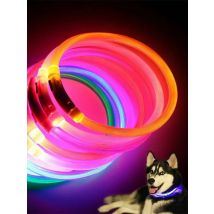 Led Glowing Dog Collar Rechargea Luminous Red Blue Green Usb Charging Multicolored Night Anti-Lost 3/Modes 50Cm Loss Prevention