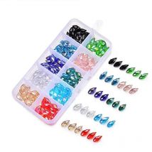 Österreich Tropfen Kristall Perlen Set AB Farbe Facettierte Glas Perlen Box Lose Spacer Perlen Kit für Schmuck Machen Diy Armband Halskette